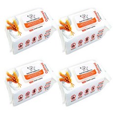 Soothing Oatmeal Fragrance-Free Pet Wipes for Dogs 개와 고양이를 위한 진정 오트밀 무향 애완동물 물티슈 – 부드러운 식물 유래 포뮬러가 함, 4 x 100 Pack, 1개, 3.18kg