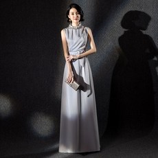연주회드레스 연회 이브닝드레스 여성 2020우아한느낌 우아 롱타입 분위기있는 사회자 럭셔리 기품 원피스 심플 대방