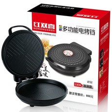 와플기계 샌드위치기계 와플메이커 양면 가열 서스펜션 타입 전기 베이킹 팬 크레이프 메이커, 검은 색, 에게, 2) Black - EU