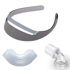 CPAP 사용자를 위한 CPAP 교체 키트 PR Dre-am-Wear용 M 사이즈 비강 쿠션 키트 (3개) 그레이 및 투명, 1개