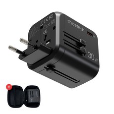 초텍 PD 30W 3A+1C 여행용 멀티 어댑터 변환기 노트북 충전 + 파우치 증정