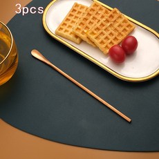 스테인리스 스틸 타원형 커피 스푼 긴 손잡이 커틀러리 티스푼 디저트 꿀 국자 아이스 미니 식기 주방 도구, 11 rose gold-3pcs, 03 260mm, 1개