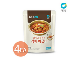 청정원 집으로ON 돼지고기 듬뿍 김치 짜글이, 400g, 4개