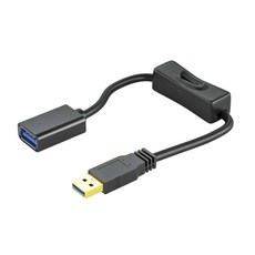 켜짐 전원 스위치가있는 USB 케이블 직선형 USB3.0 남성 대 여성 데이터 라인 전원 공급 장치 확장 케이블 코드, 03 Straight-headed_04 1.5m, 1개
