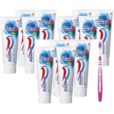 Aquafresh 아쿠아프레시 클리어민트 치약 140g 12개 + 칫솔 3개포함 _색상은 선택하실 수 없습니다