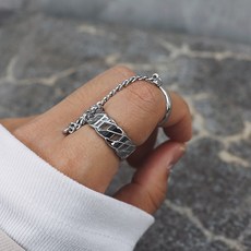 빅애플샵 남자 반지 검지 연결 체인 링 스트릿 패션 레이어드 Finger chain