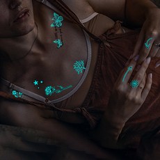 문신돼지 다이나토리 야광 타투 스티커 12장 1세트 C