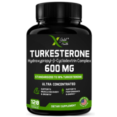 엑스골드헬스 600mg 120정 터크스테론 네츄럴 아나볼릭 투르케스테론 터키스테론 Turkesterone, 1개, 120개