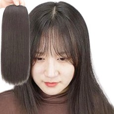 여성 옆머리 볼륨 인모 부분가발 핀 내추럴 붙임머리 30cm, 다크브라운, 1개 - 인모붙임머리