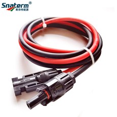 전기선 전선 태양 전지 패널 연장 케이블 구리 와이어 블랙 및 레드 태양광 커넥터 PV 6 4 25 mm2 10 12 14 AWG 1 쌍 438287, Red and Black, 10m black 10m red_10 AWG-6mm2, 1개