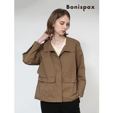 [보니스팍스](본사직영)하이넥 허리 스트링 숏 자켓-BB38JK050