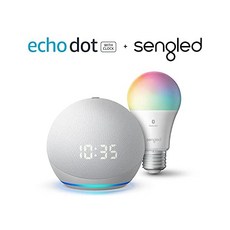 에코 닷 (4세대) | Sengled Bluetooth 컬러 전구 Glacier White