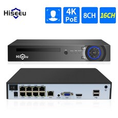 cctv녹화기 Hiseeu IP 보안 감시 카메라 CCTV 시스템용 POE NVR 4K 8CH 16CH H.265 5MP 8MP 오디오 비디오 녹음기 얼굴 감지, 1) 아무도  8CH - 스카이렉스16채널