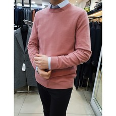 지오송지오 ZUW51573 라이트핑크 솔리드 캐시미어 블렌드 니트 스웨터(레귤러핏)