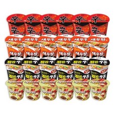 농심 신라면 6개 65g + 새우탕 6개 67g + 튀김우동 6개 62g + 짜파게티범벅 6개 70g, 1박스