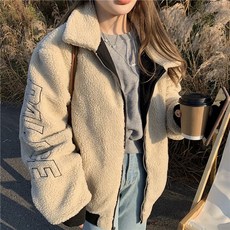잇츠스타일 여성 new 팰리스 칼리지 스타일 루즈핏 더블 코튼 자켓