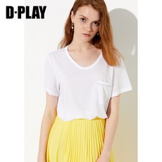 동셀링 반팔티셔츠신상 반팔티신상 DPLAY 데파라 여름 신품 구미 화이바 라운드넥 주머니 와이드 루즈핏 솔져스 여성