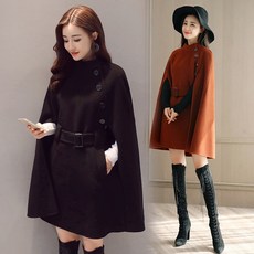 케이프 판초 형 여성 하프기장 겨울 가을 스타일리쉬 개성 망토