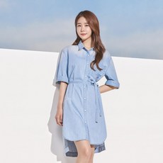 JDX 제이디엑스 여성 배우 유인나 착용하고 추천하는 유니크한 디자인 데님 원피스 셔츠 뉴코아평택점_pt