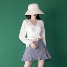 날씬해보이는비키니 수영복세트 바람 가리는 분체