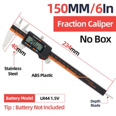 디지털 Pachymeter 버니어 캘리퍼스 측정 도구 전자 눈금자 분수 금속 켈리퍼, Fraction Caliper, Fraction Caliper, 1개
