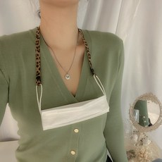 [국내생산] 호피 레오파드 분실방지 마스크 목걸이 스트랩 줄
