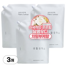 생활공작소 고농축 섬유유연제 퍼퓸 차밍부케향 리필, 3개, 2L