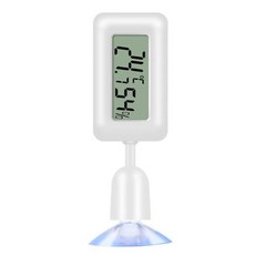 미니 디지털 파충류 온도계 360 도 회전 발광 흡입 컵 습도계 도마뱀 거미-20 60, 2) White, 1개