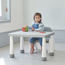 프렌디아 아기 유아 책상 의자 테이블 체어 높이조절 키즈 공부상 4컬러, 그레이 세트 [책상+의자]