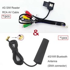 케이블 어댑터 마이크 서브 우퍼 비디오 인아웃 안드로이드 자동차 라디오용, 03 Black RCA-4G Ant, 1개