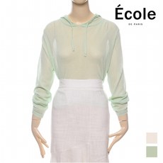 에꼴드파리 ECOLE 시스루 후드 니트_F05WKB006Z