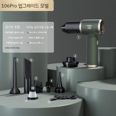 차량 무선 청소기 강력한 흡입력 휴대용 USB 자동차 가벼운 핸디형 미니청소기, 트와일라잇 그린 업그레이드 세척 필터x1, 트와일라잇 그린 업그레이드 세척 필터x1