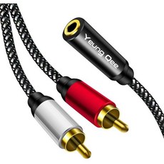 TV 스마트폰 MP3 태블릿 스피커용으로 호환되는 3.5mm 여성용 ~ 2RCA 남성 스테레오 오디오 Y 어댑터 케이블홈 시어터12FT4M, 10FT/3M
