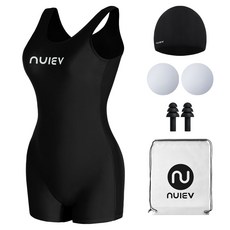 [S-4XL] 누이브 여성용 오로라 실내 반신 2부 수영복 5종세트