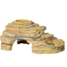 렙티주 3 in 1 바스킹 파충류 도마뱀 전용 물그릇 먹이그릇 겸용 은신처, 1개