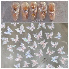 오로라 자개나비 네일스티커 (MS-483), 1장