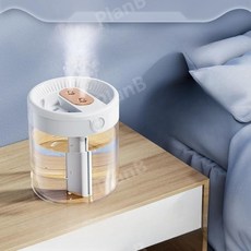 2L 대용량 듀얼 노즐 무드램프 USB 유선 가습기, 글래시어 화이트