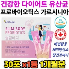 여성 다이어트유산균 프로바이오틱스 가르시니아 분말 다이어트 장건강 HCA 슬림 캐나다 완제품 배변원활 장운동 뱃살제거 쾌변 효능 락토바실러스 애시도필러스 람노서스 변비제거, 3개, 135g