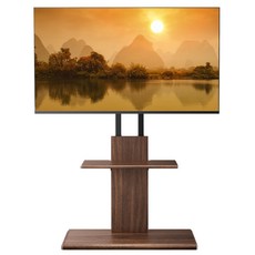 Perlegear 텔레비전 스탠드 벽걸이 하이 타입 stand TV대 32~70 인치 대응 VESA/가로 100-600mm/세로 내하, 01 브라운