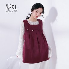 전자파차단앞치마 억제 임산부옷 여성출근 플레이어 기기 4시즌패션 패션임산부 임신기 완전무선, C02-버건디 6102, 1개