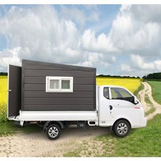 [상하자 가능] 트럭캠퍼 캠핑카 차박 컨테이너 포터 캠핑카 카라반 컨테이너 차박 텐트 캠핑 용품 낚시 용품, 수동쇼바설치