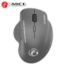 IMICE G6 무선 게이밍 마우스 3단 DPI 스마트 절전 6버튼 노트북과 데스크톱에 적용, 싱글모드 그레이