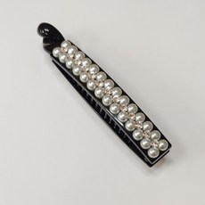 SUNNYDAY 진주 큐빅 일자 반머리 바나나핀 E6