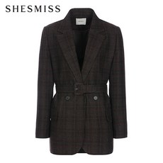 쉬즈미스 쉬즈미스/S 울 블렌드 헤링본 벨트 재킷_SWWJKK31410_DW