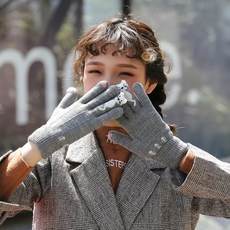 여성 봄가을 계절 털실 두터운 융털 보온 반손 큐트 터치스크린 라이딩 차량용 남자