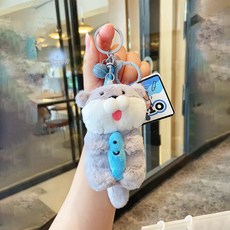 HEIT 오리지널 모태동물 수달 아기피시털 소품걸이 귀여운 가방걸이 키홀더, 상품선택, 그레이, 1개, 그레이