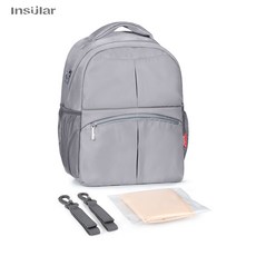 기저귀가방 기저귀가방백팩 Insular 아기 기저귀 베낭가방 미라 대용량 간호사 가방 다기능 야외 여행 유모차 돌보기, [03] Gray