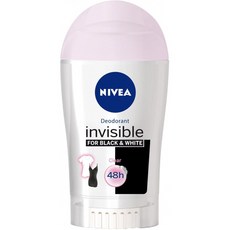 영국직송 니베아 인 비저블 블랙 & 화이트 클리어 데오도란트 스틱 3 개 x 40ml 팩, 1