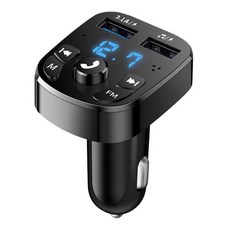 차량용충전잭 차량용 고속 충전기 핸즈프리 블루투스 호환 5.0 FM 송신기 자동차 키트 MP3 변조기 플레이, [01] Black, 01 Black