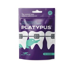 Platypus 치아 교정기 치실 30개 3개 팩 맞춤형 구조로 안전하고 편리한 구강 건강, 1개